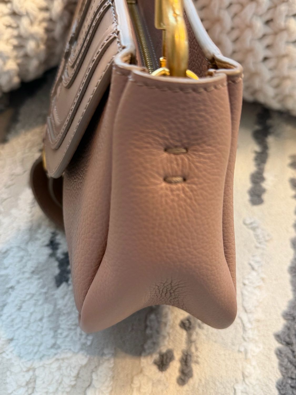 Chloe Marcie Hobo Shoulder Pebbled Leather 