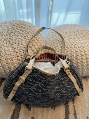 Gucci Denim Abbey Tote Shoulder Bag