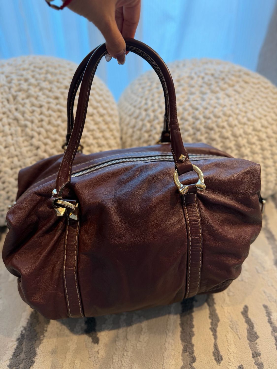 Gucci Boston Bowler Horsebit Tote Leather