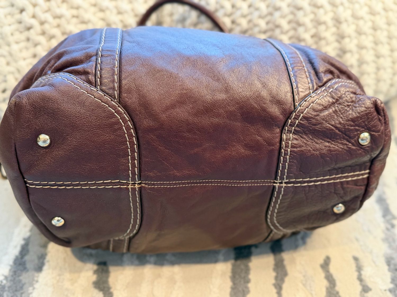 Gucci Boston Bowler Horsebit Tote Leather