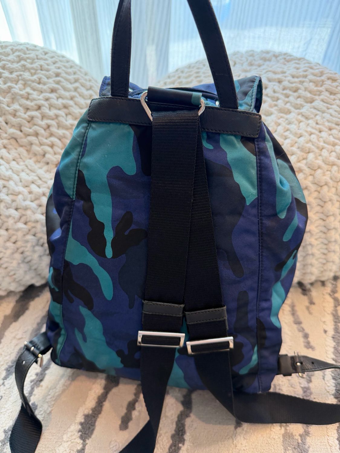 Prada Pattern Backpack Nylon