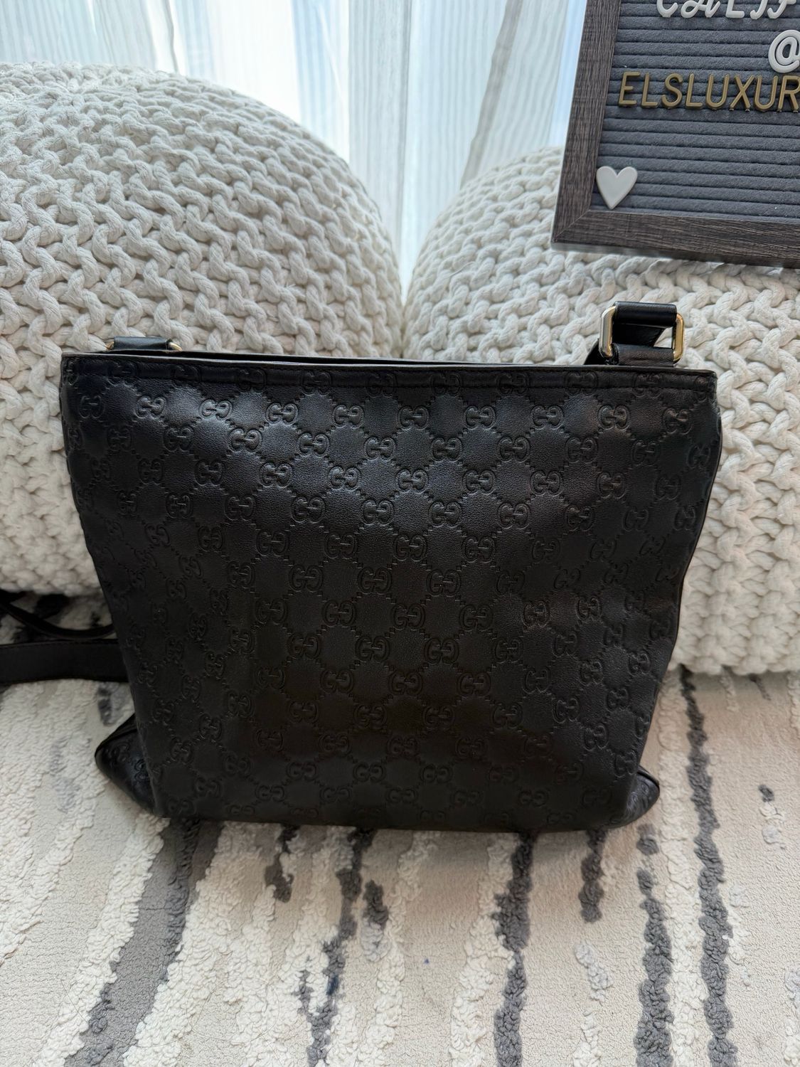 Gucci Flat Zipper Guccissima Leather Crossbody Bag