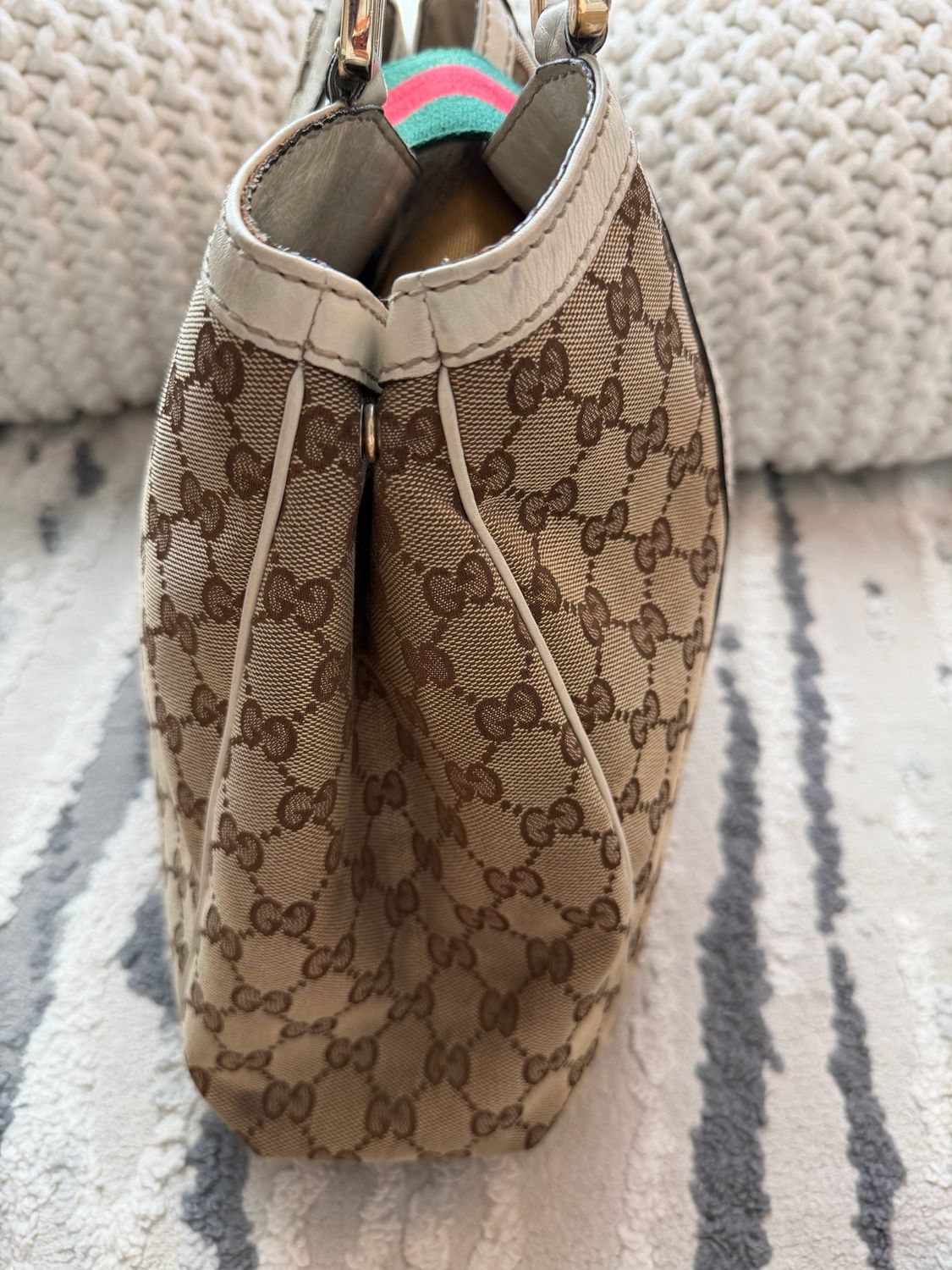 Gucci Ladies New Web Tote Medium