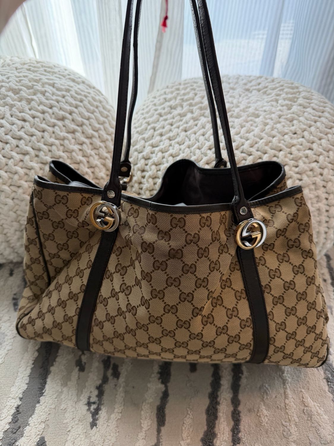 Gucci Twins Interlocking Tote Shoulder Bag