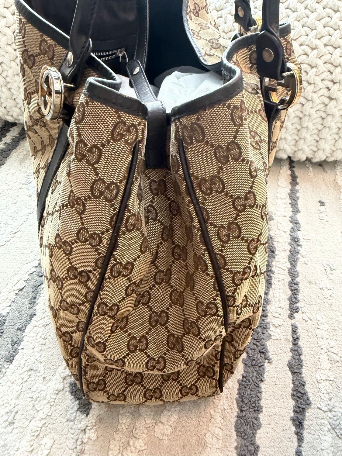 Gucci Twins Interlocking Tote Shoulder Bag