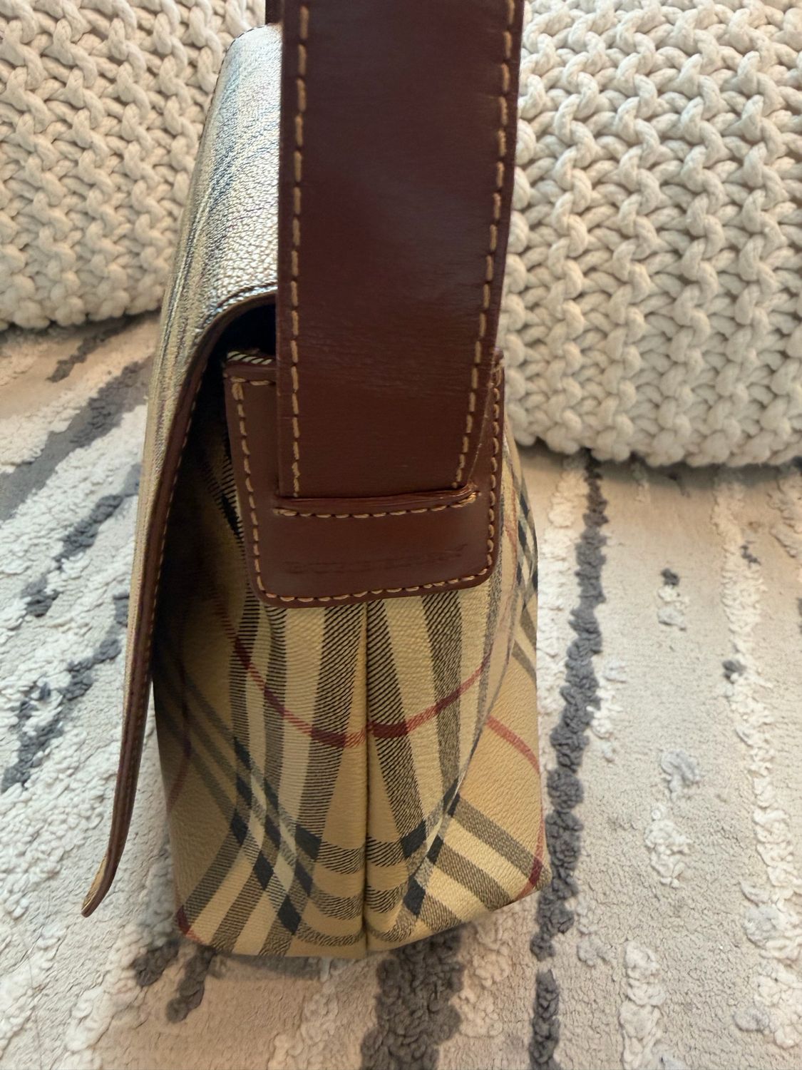 Burberry Haymarket Check Flap Messenger Crossbody