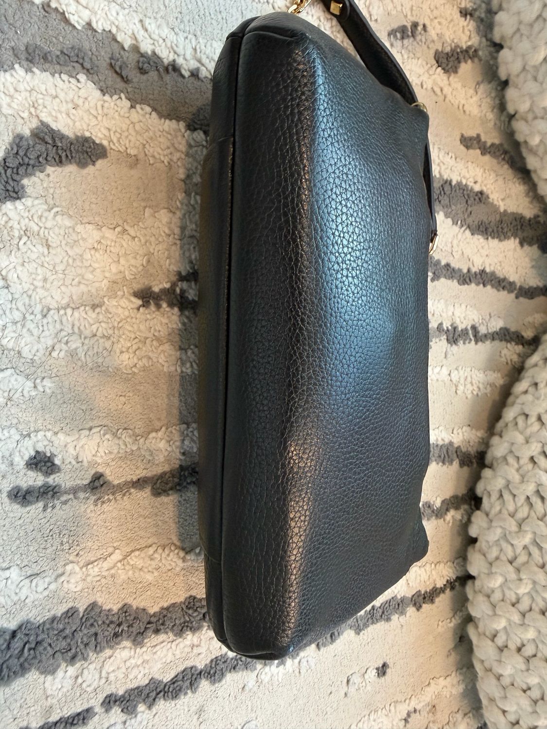 Mcm Pebbled Leather Visetos Stud Black Chain Strap