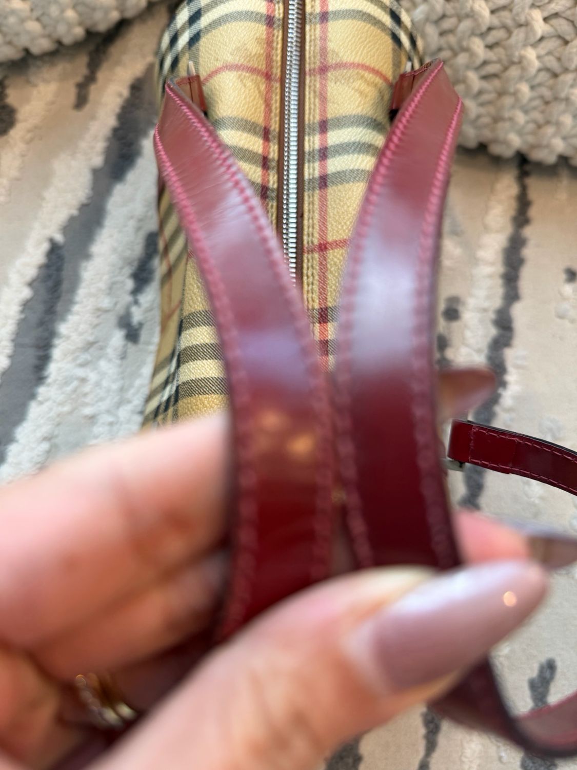 Burberry Haymarket Check Barrel Bag Shoulder Tote