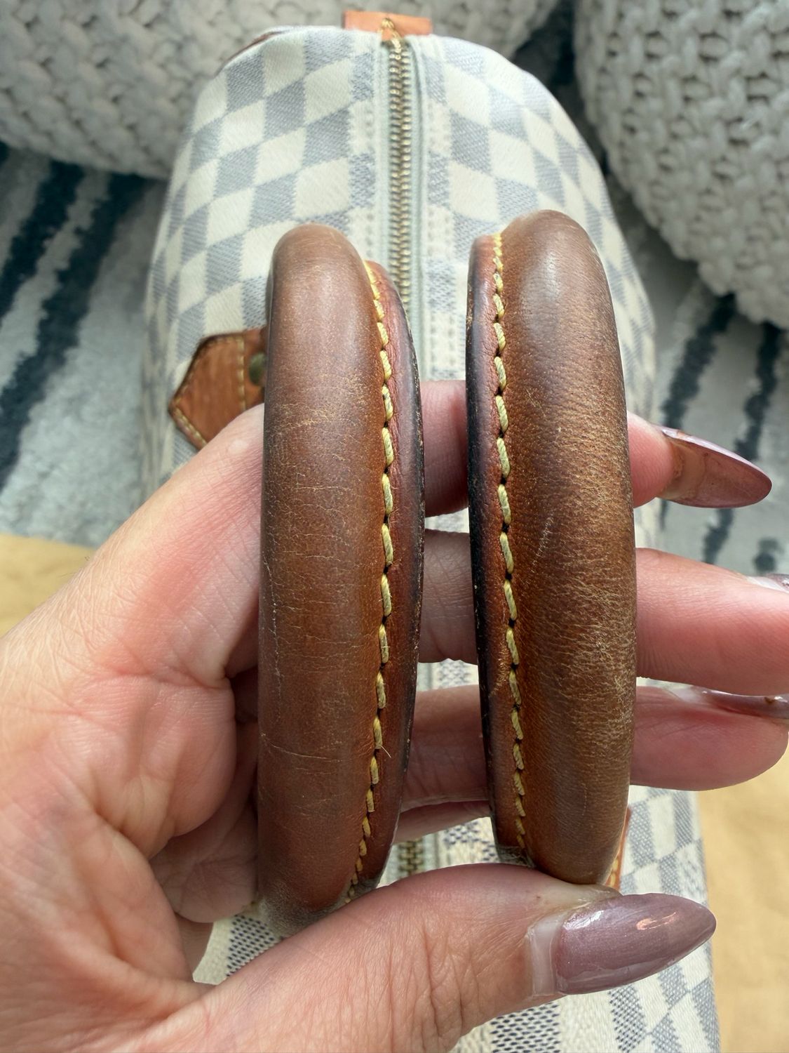 Louis Vuitton Damier Azur Top Handle Satchel Speedy 35