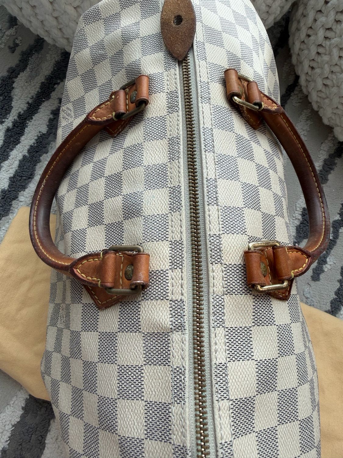 Louis Vuitton Damier Azur Top Handle Satchel Speedy 35