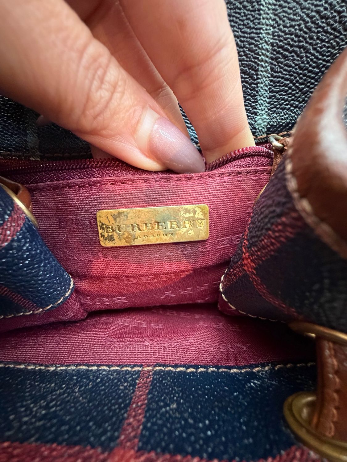 Burberry Vintage Nova Check Plaid Backpack