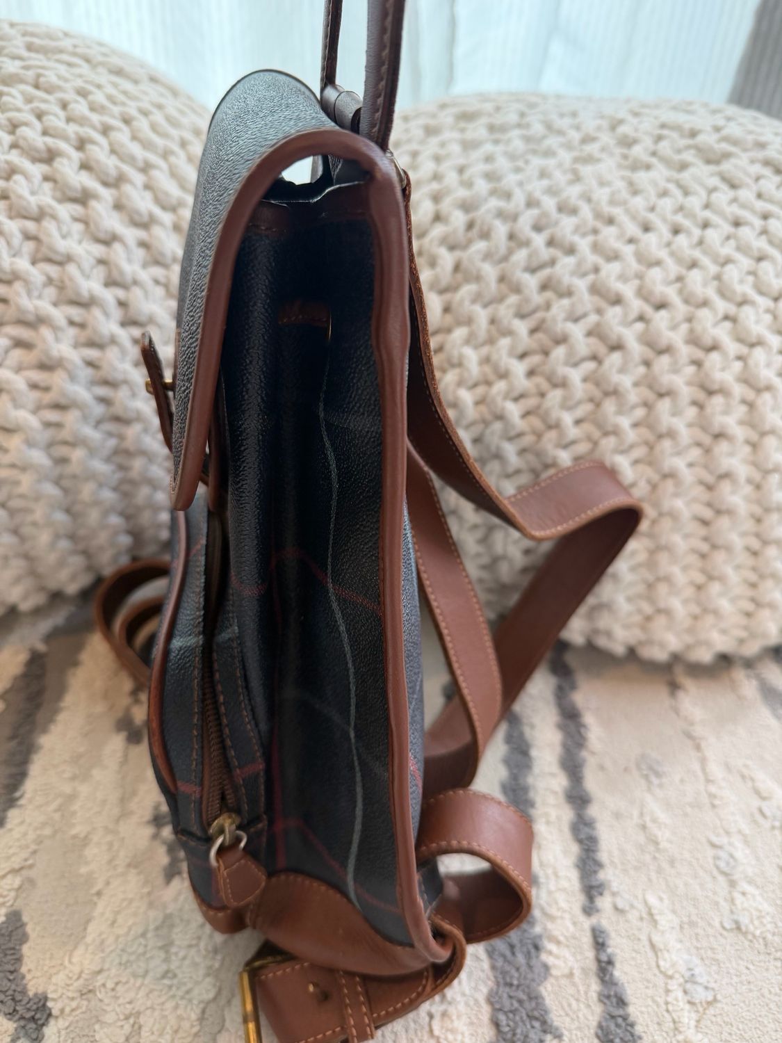 Burberry Vintage Nova Check Plaid Backpack