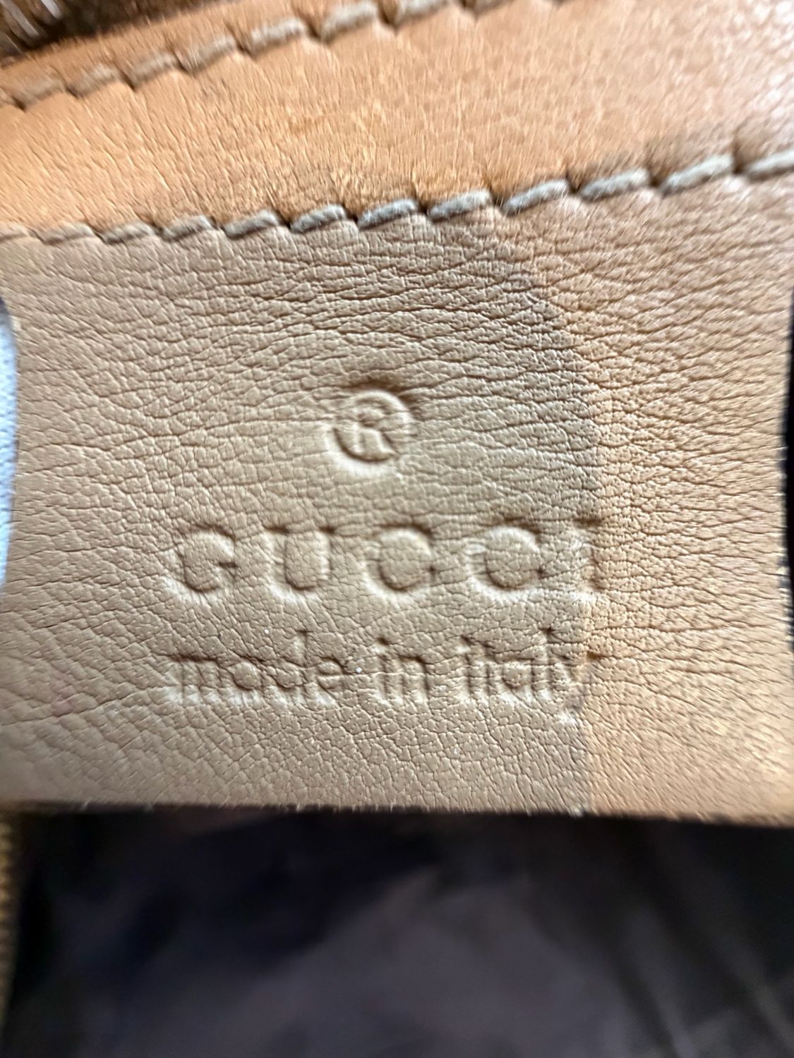 Gucci Monogram Leather Sling Crossbody Horsebit