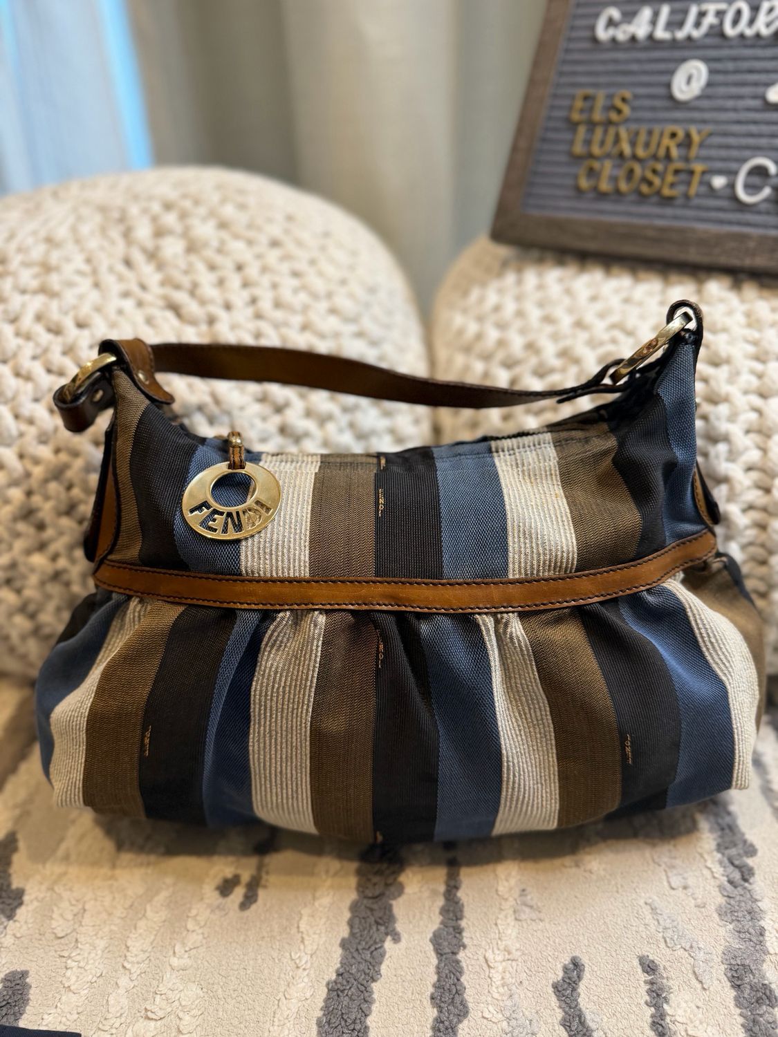 Fendi Chef Hobo Multicolor Canvas 