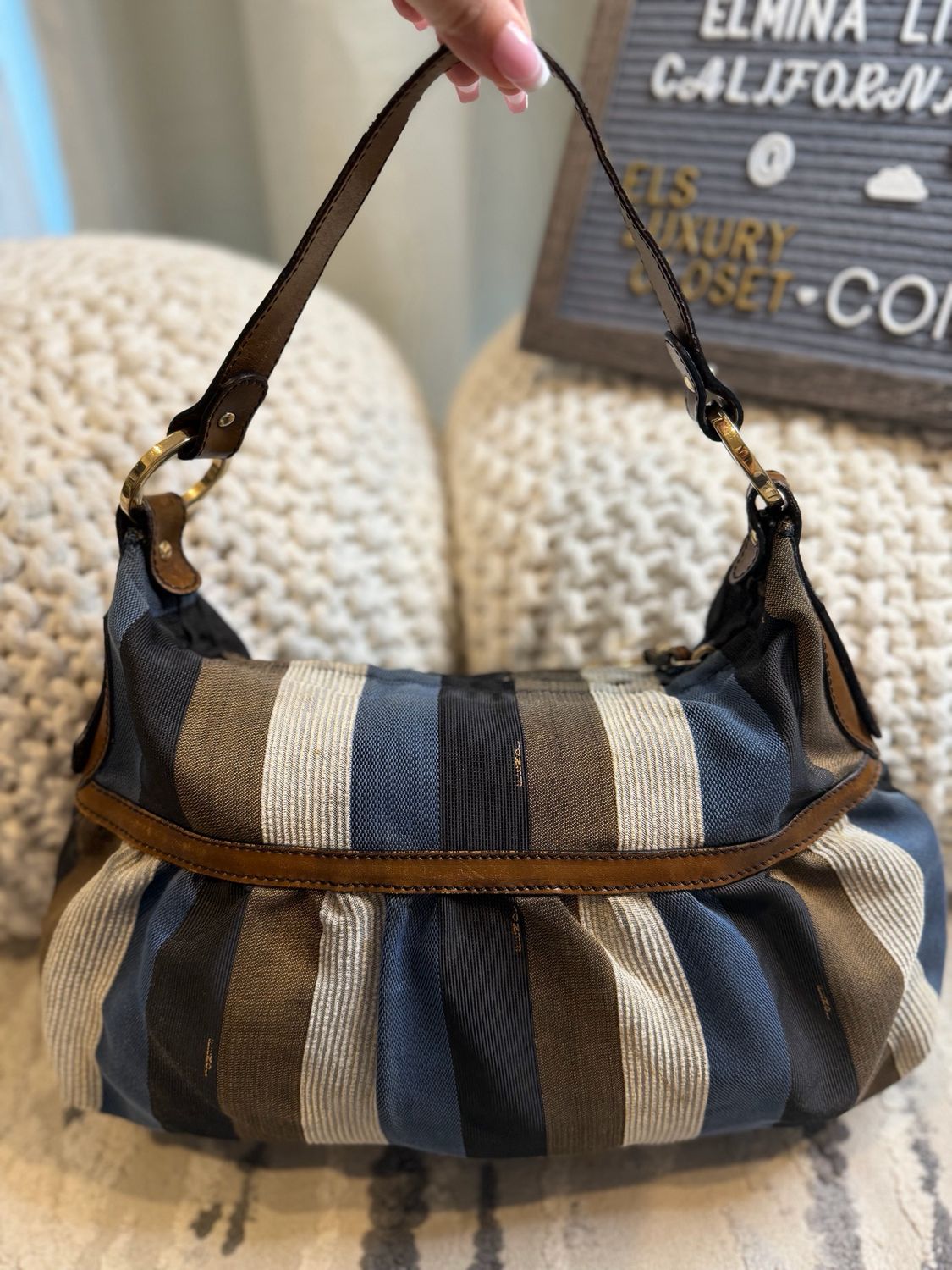 Fendi Chef Hobo Multicolor Canvas 