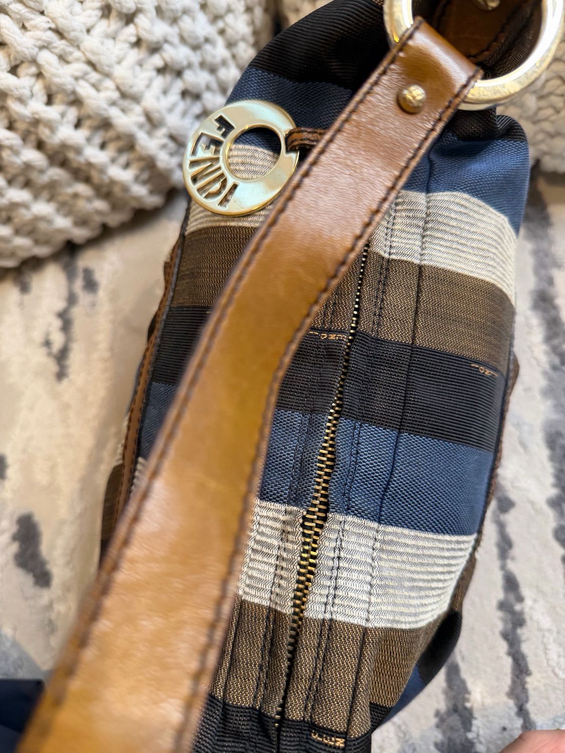 Fendi Chef Hobo Multicolor Canvas 