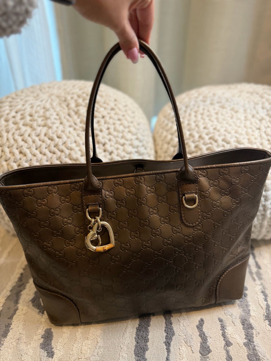 Gucci Guccissima Leather Heart Bit Tote