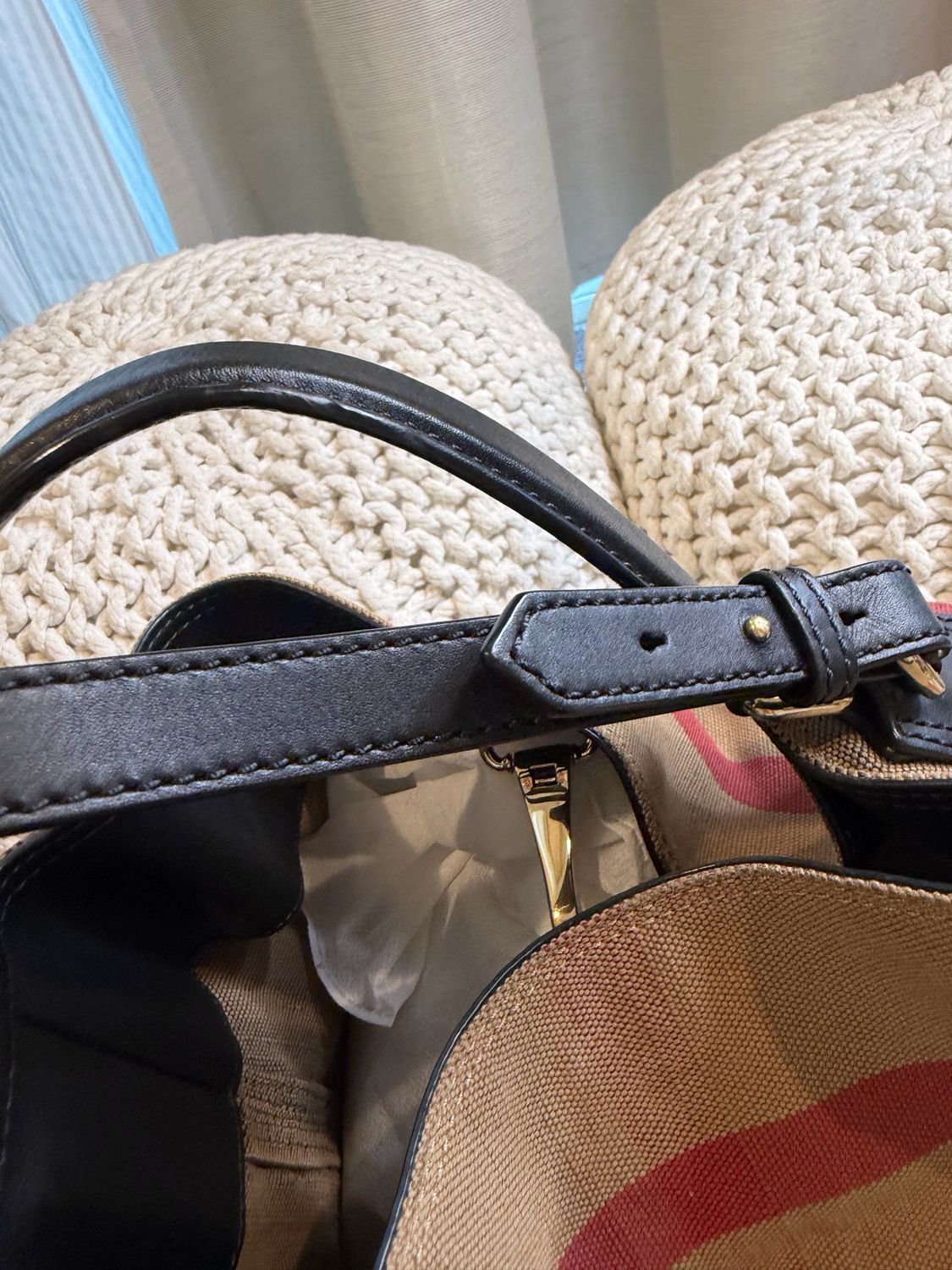 Burberry Ashby Bucket Mega Check Hobo Shoulder Sling Crossbody