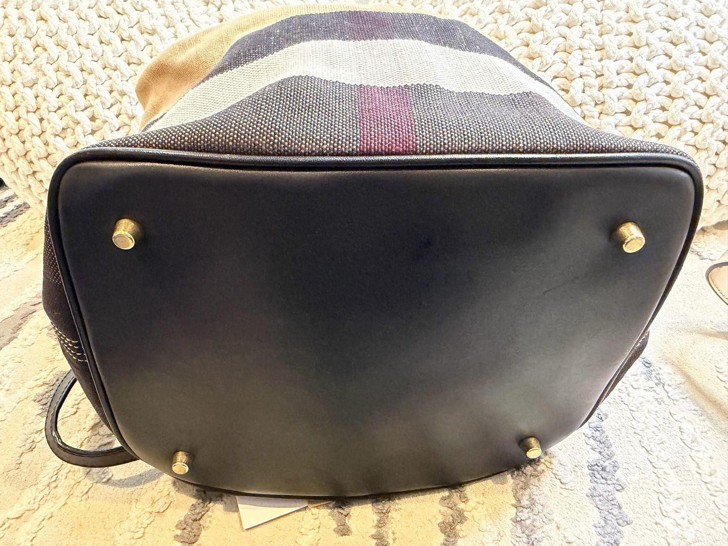 Burberry Ashby Bucket Mega Check Hobo Shoulder Sling Crossbody