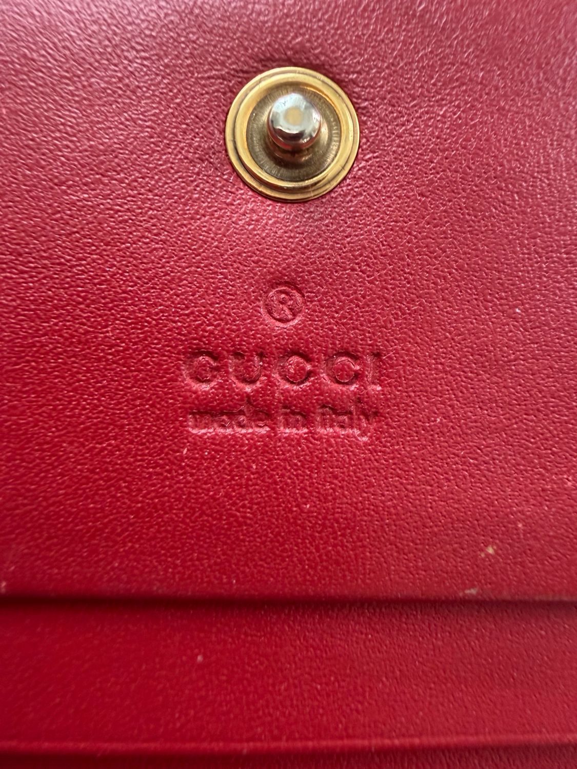 Gucc Monogram Supreme Card Holder Cherry Wallet