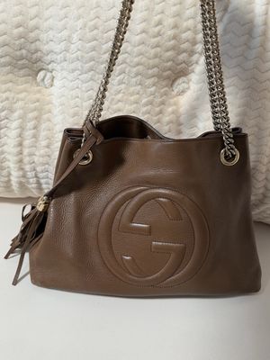 Gucci Soho Chain Tote Pebbled Calfskin Leather