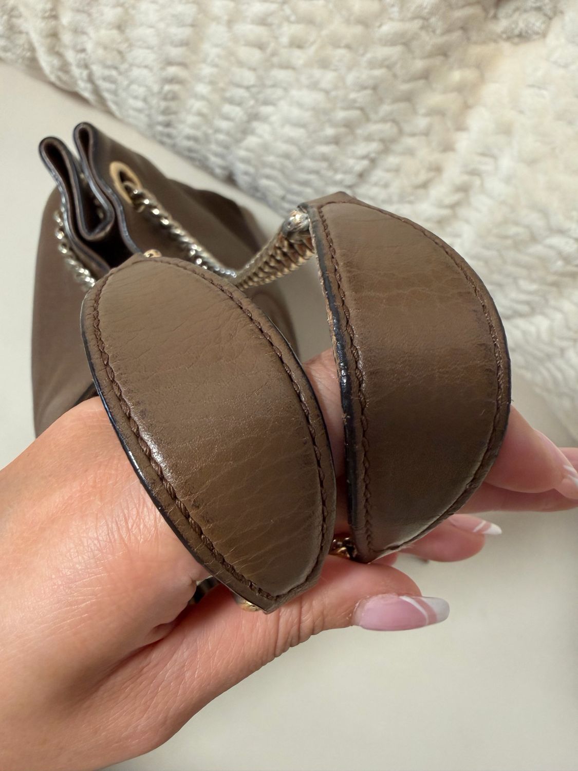 Gucci Soho Chain Tote Pebbled Calfskin Leather