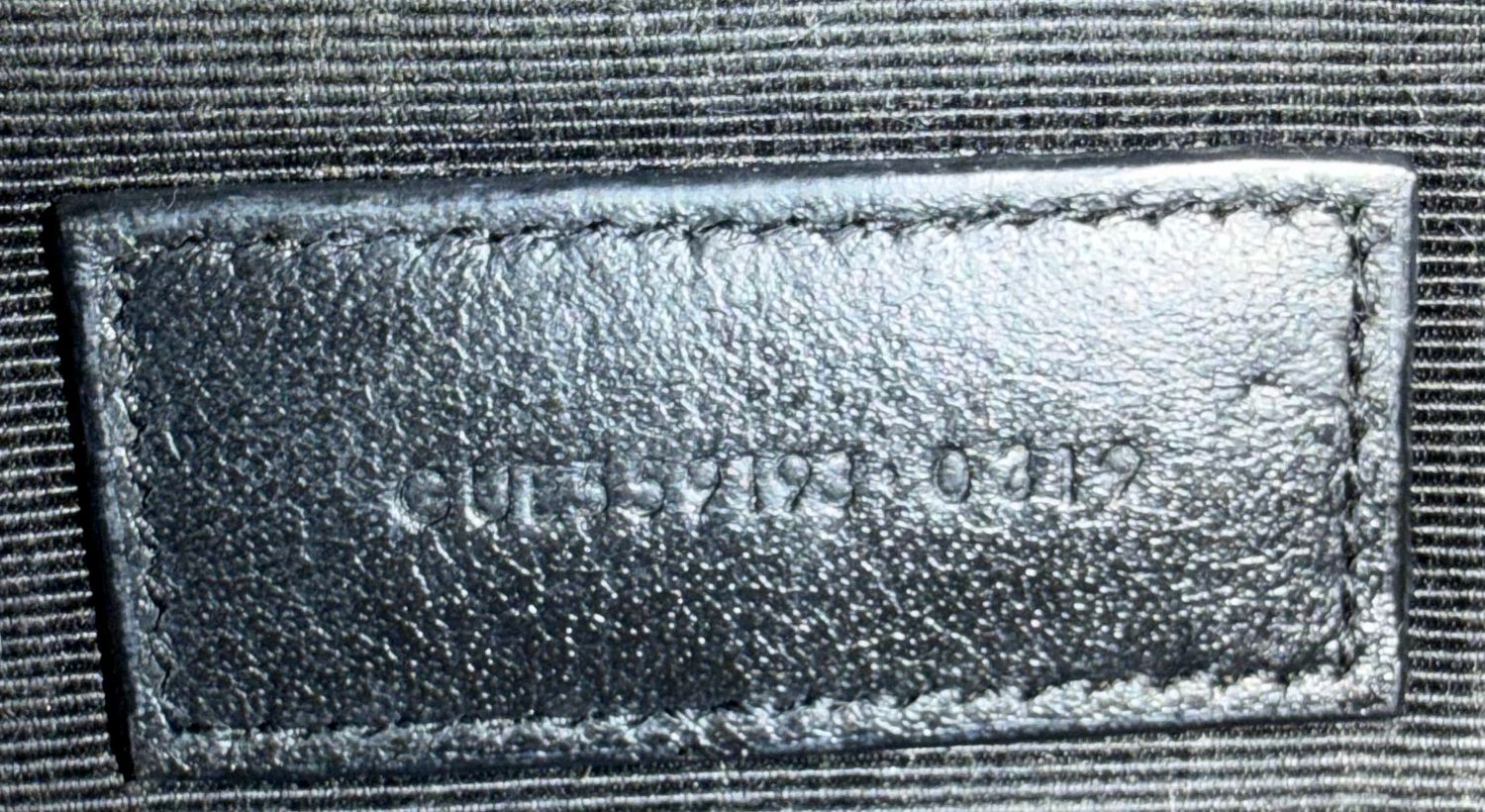 Yves Saint Laurent Monogram Chevron Quilted Pouch Clutch Black