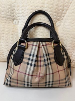 Burberry Haymarket Check Tote Top Handle Dome