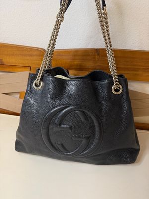 Gucci Pebbled Leather Tote Chain Strap