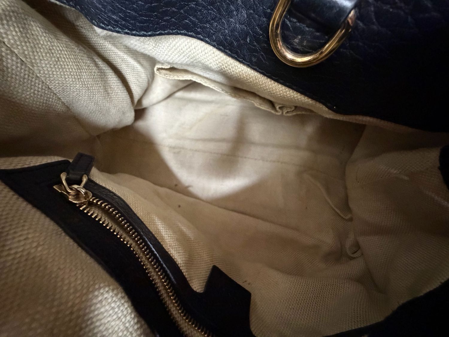 Gucci Pebbled Leather Tote Chain Strap