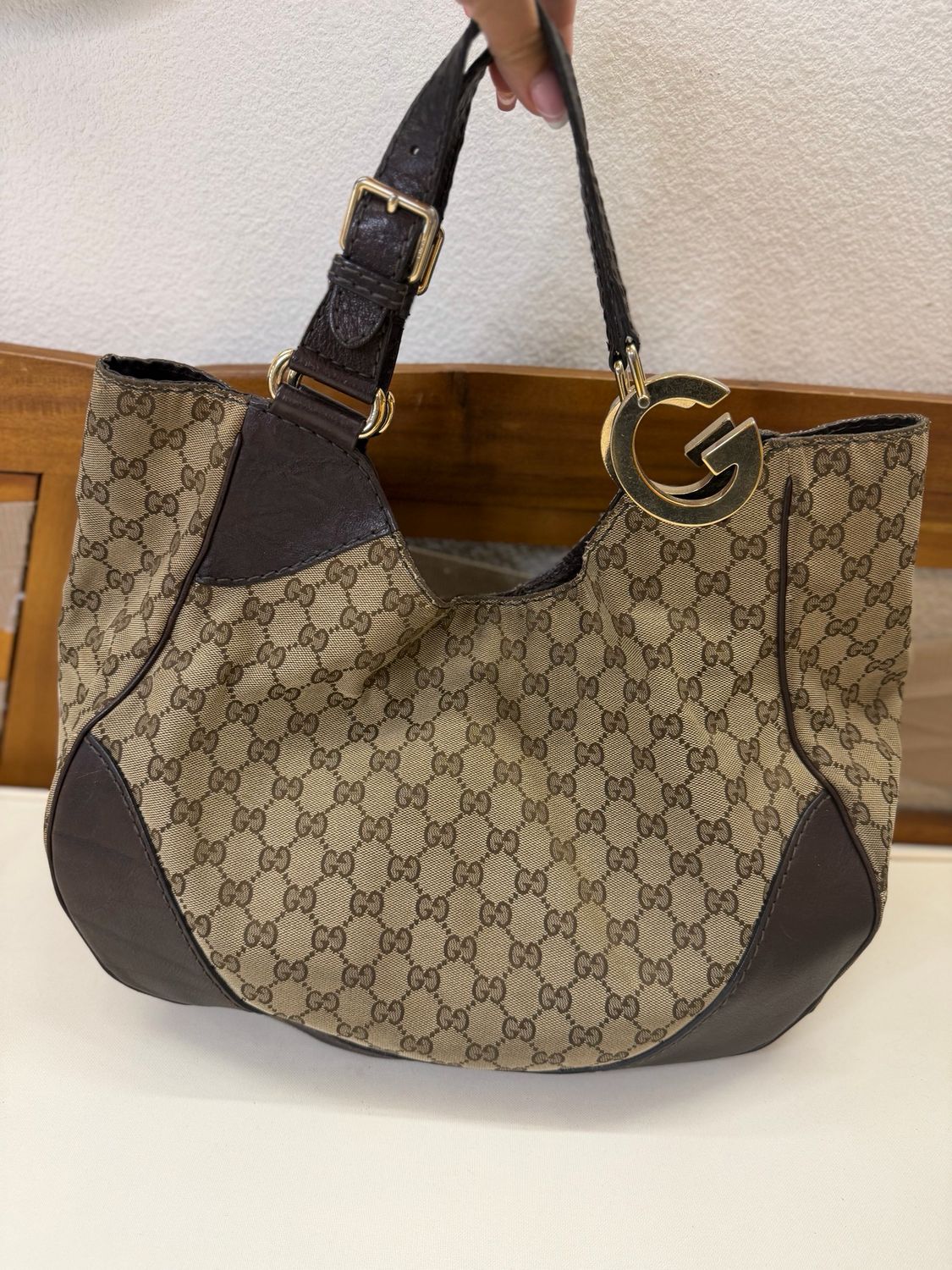 Gucci Monogram Canvas Hobo Shoulder Charlotte
