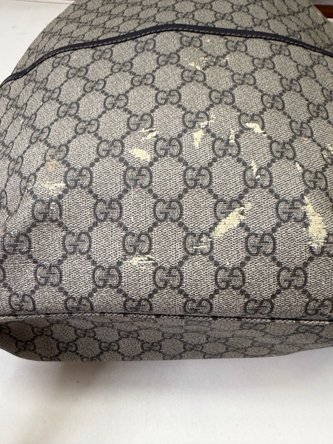 Gucci Monogram Supreme Plus Zipper Tote Backpack