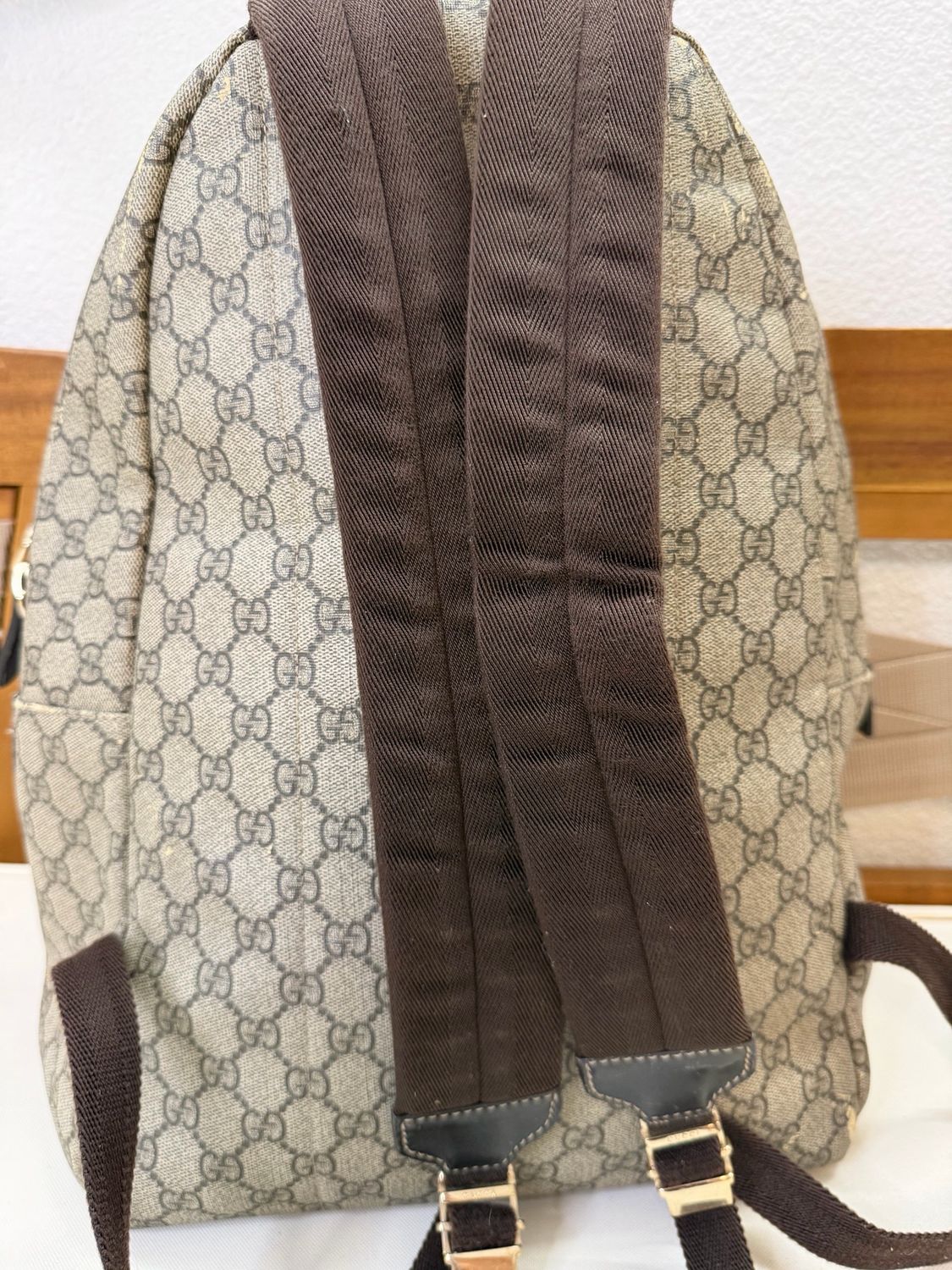 Gucci Monogram Supreme Plus Zipper Tote Backpack