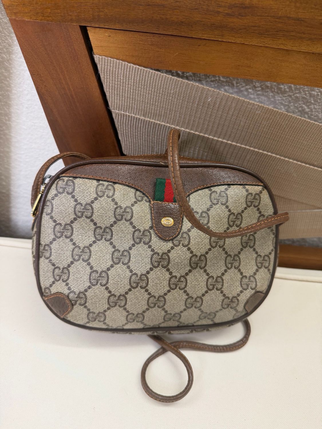 Gucci Vintage Web Sling Messenger Camera Bag