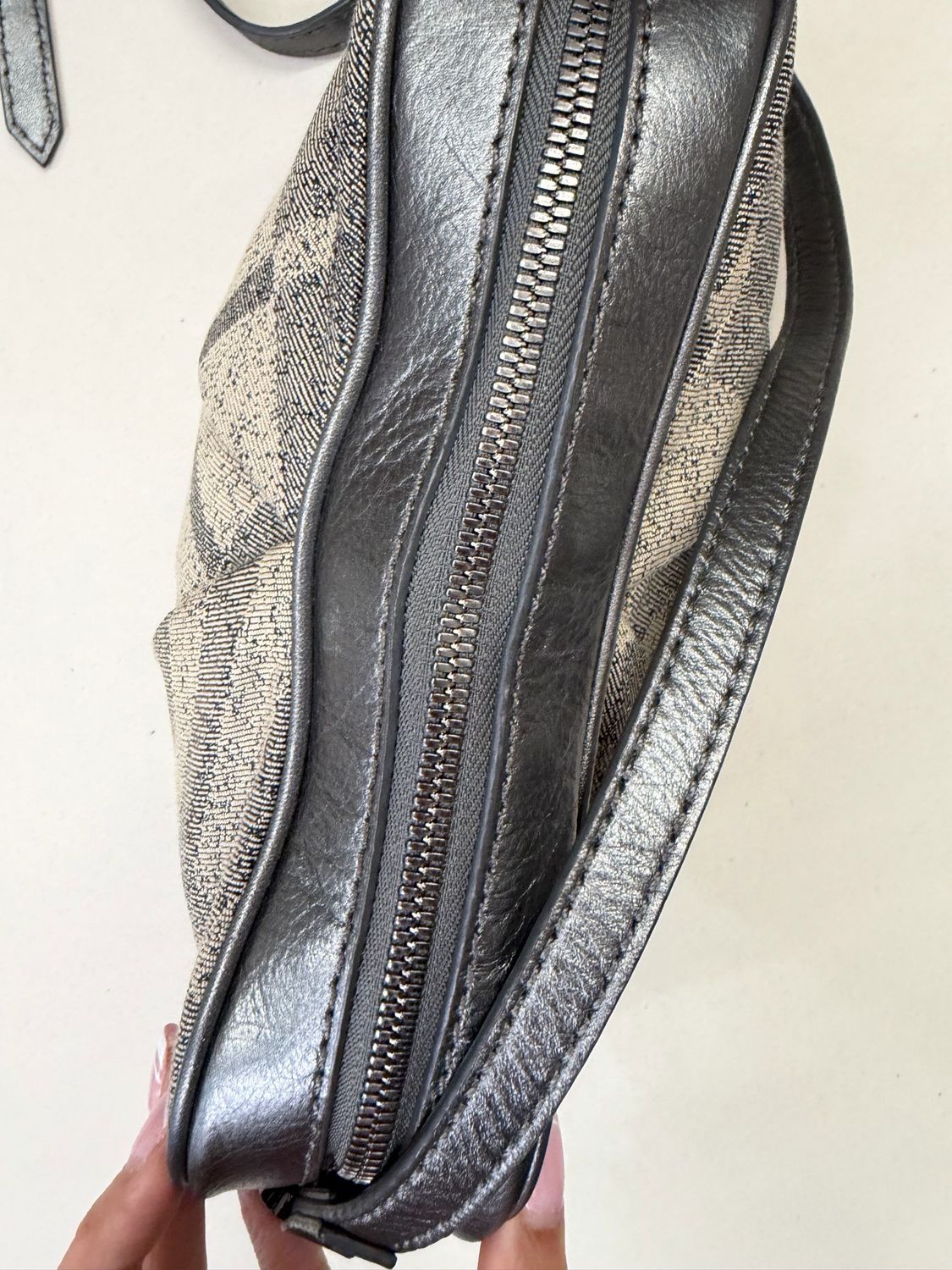 Burberry Shimmer Check Leather Trimmed Camera Bag Crossbody