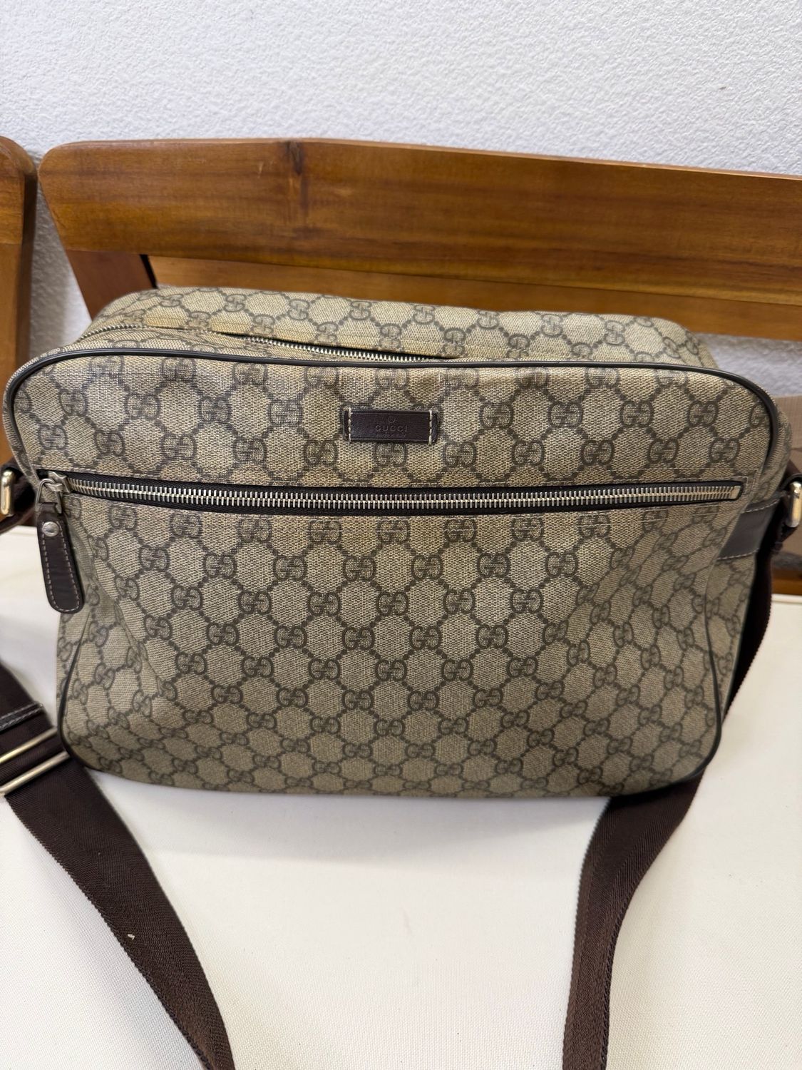 Gucci Monogram Supreme Messenger Crossbody Sling