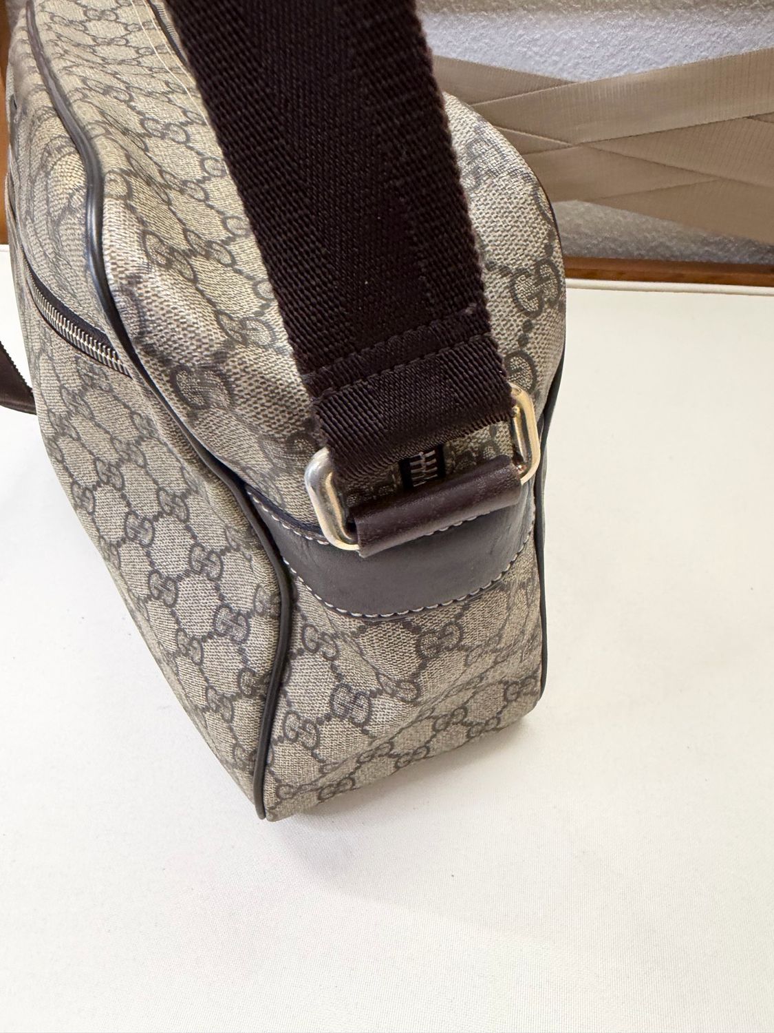 Gucci Monogram Supreme Messenger Crossbody Sling