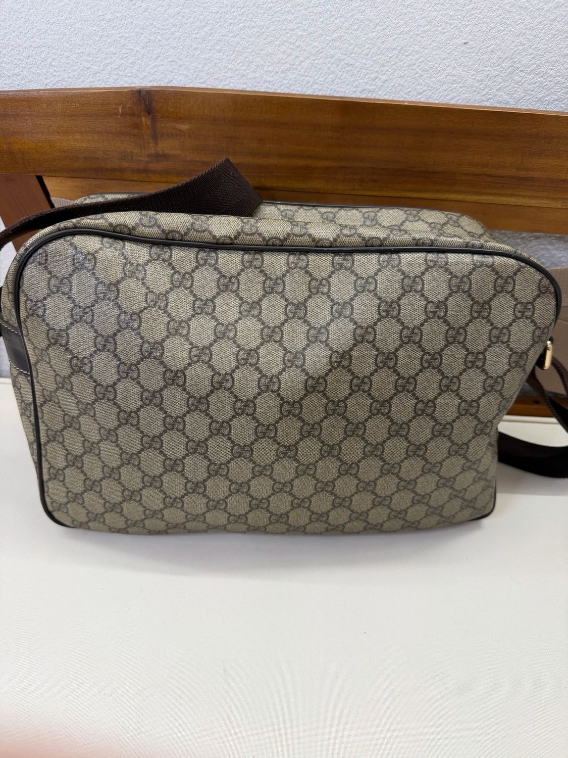 Gucci Monogram Supreme Messenger Crossbody Sling