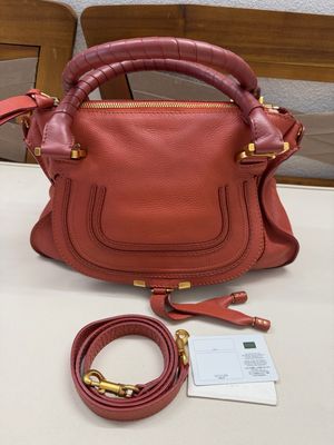 Chloe Pebbled Leather Marcie Saddle Medium Two Way Crossbody