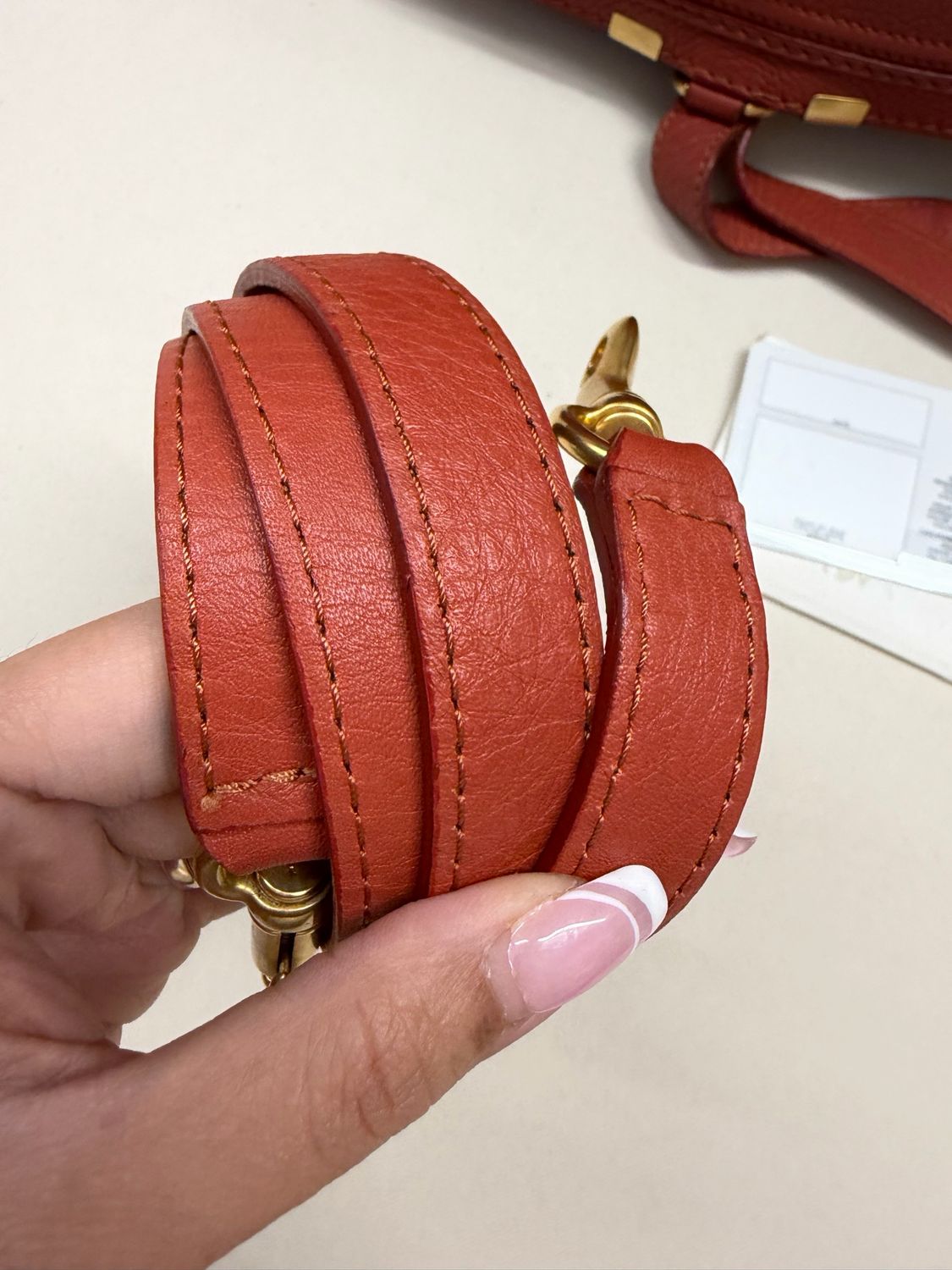 Chloe Pebbled Leather Marcie Saddle Medium Two Way Crossbody