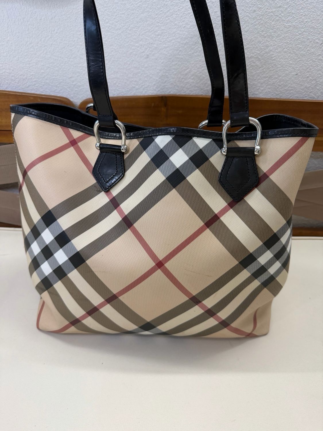 Burberry Nova Check Large Nicke Tote Shoulder