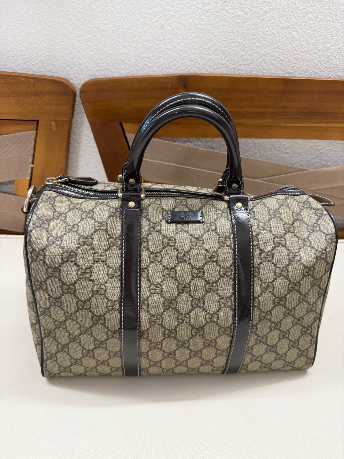 Gucci Supreme Joy Boston Tote Satchel Bowler