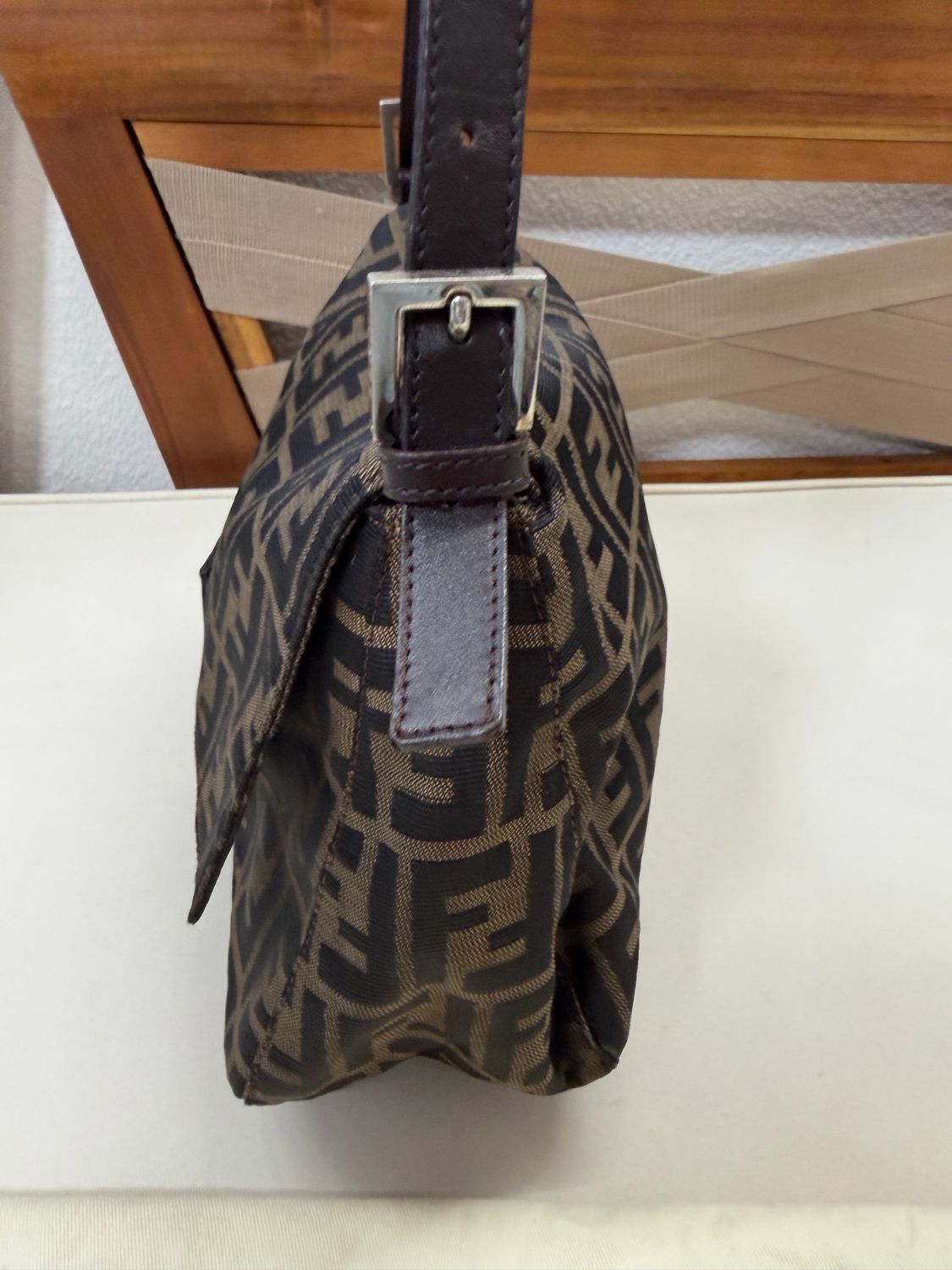 Fendi Zucca Baguette Mama Hobo Shoulder Bag