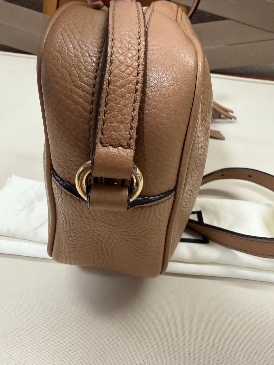 Gucci Pebbled Leather Soho Disco Camera Bag Crossbody