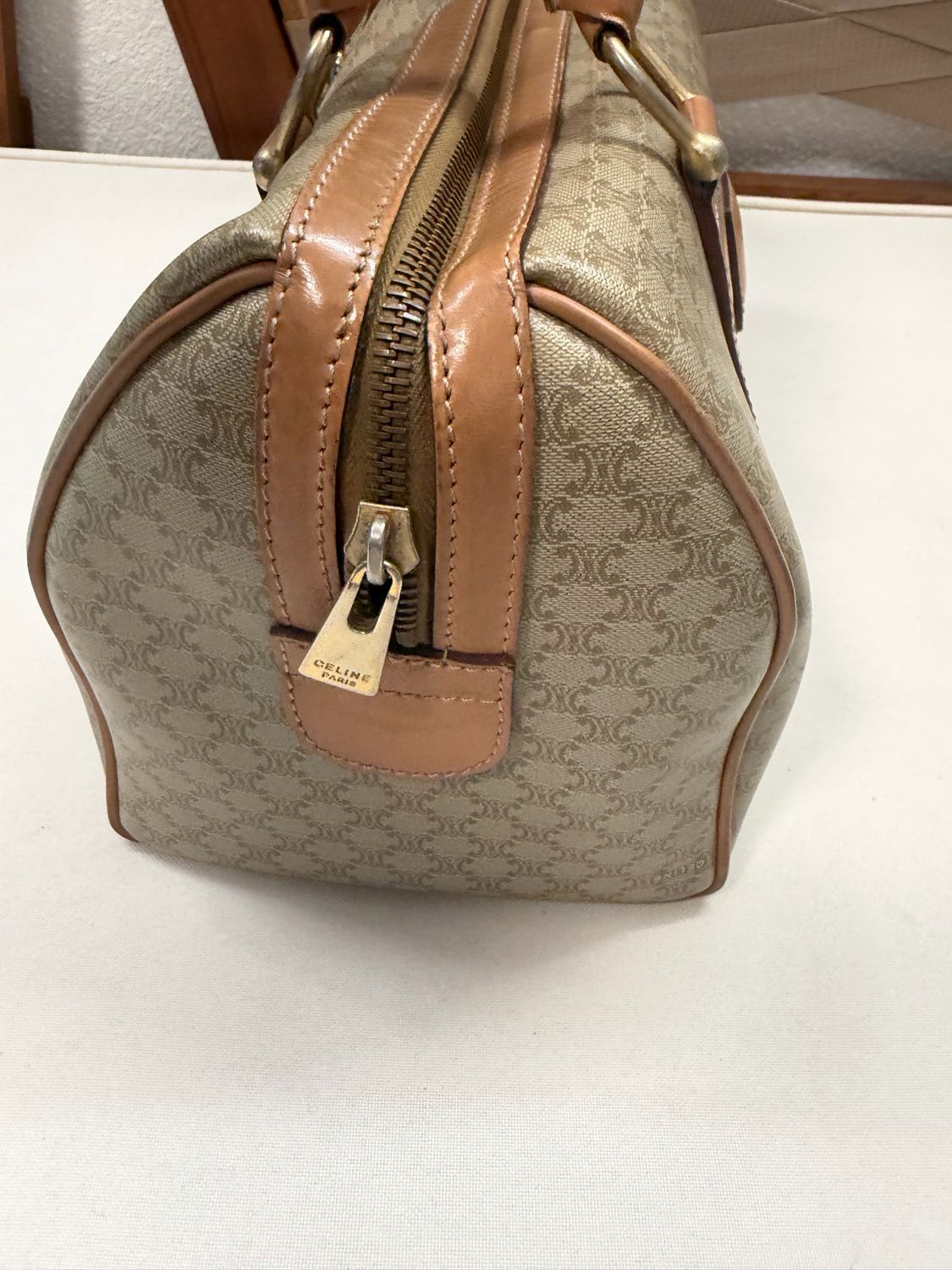 Celine Vintage Macadam Boston Bowler Top Handle