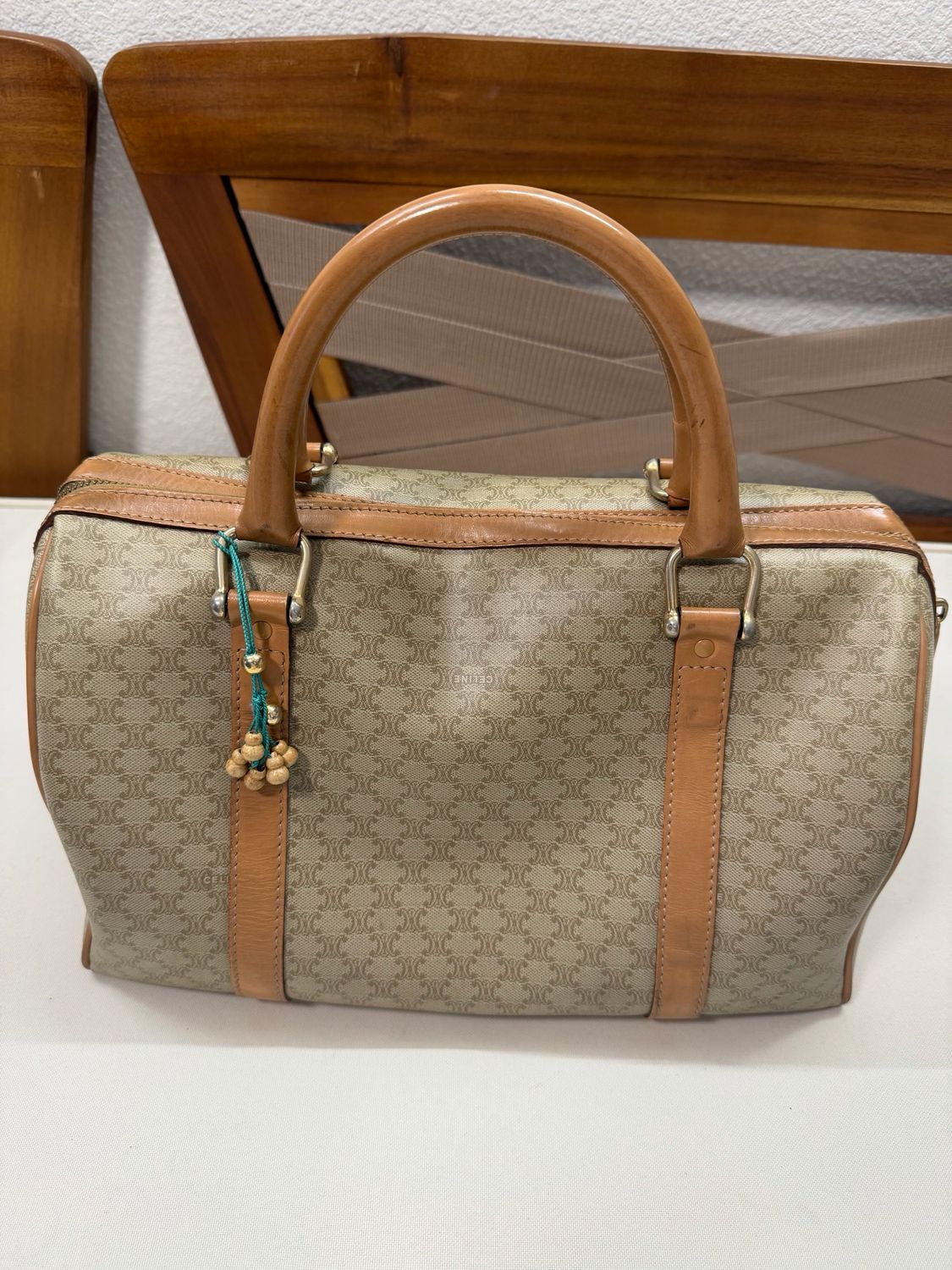 Celine Vintage Macadam Boston Bowler Top Handle