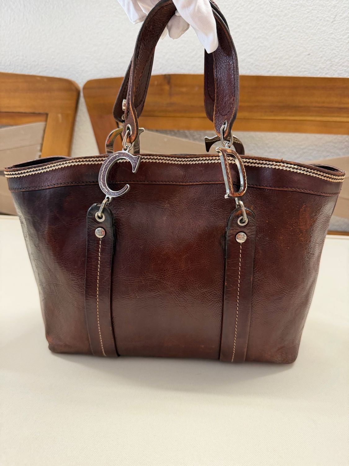 Christian Dior Vintage Romantique Tote Shoulder Bag