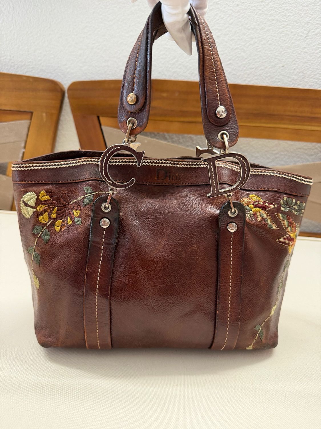 Christian Dior Vintage Romantique Tote Shoulder Bag