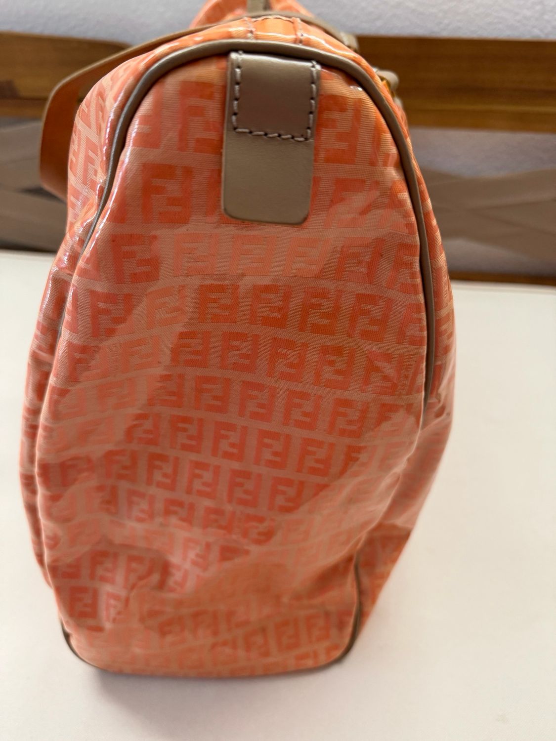 Fendi Monogram Boston Zucchino Luggage Travel Tote