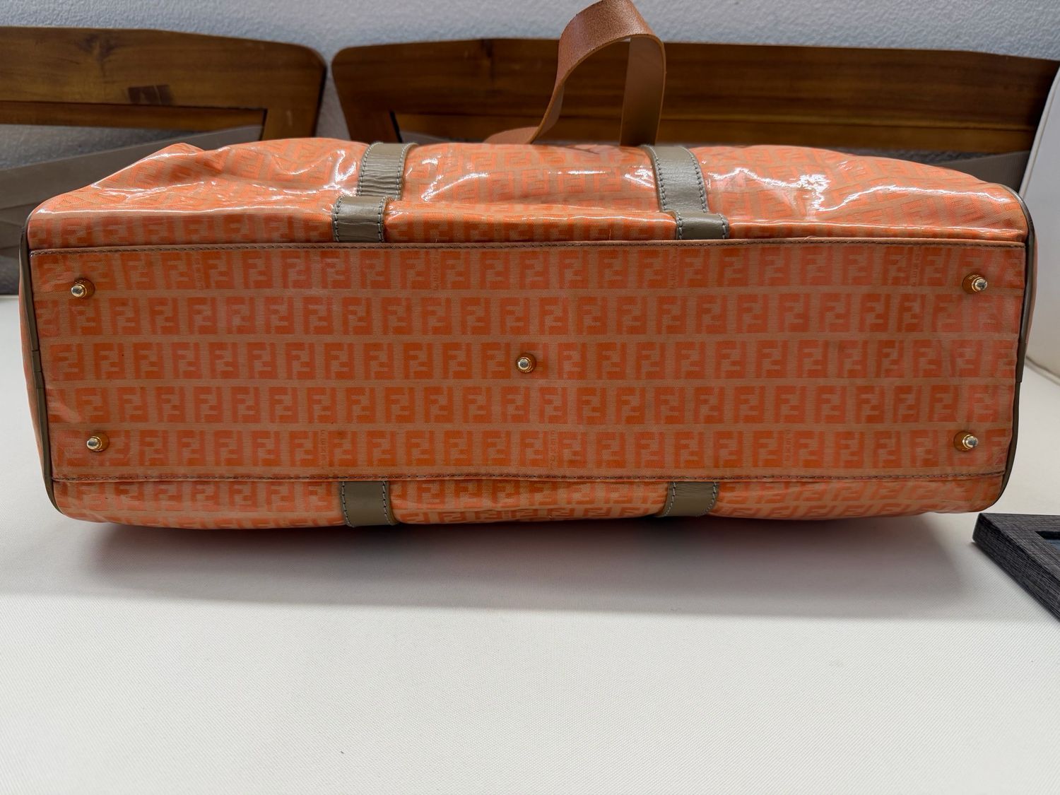 Fendi Monogram Boston Zucchino Luggage Travel Tote